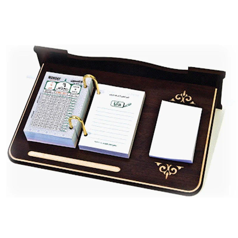 Luxury Design Office Wood Desktop Calendar With Note Book Your