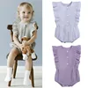 Wholesale Clothing New Arrivals Fly Sleeve Baby Girls Cotton Linen Summer Romper