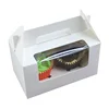 Free Sample 2 Pieces Hand Held White Card Paper Loaf Cake Box With Window
