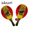 Oval special shape large wooden printed beach tennis racket with ball set