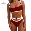 Women buckles high waist bathing suit two piece swimsuit sexy girl bikini 2019 Hot swimwear & beachwear
