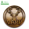 Hot sale custom antique brass die cast metal car emblem badge logo with butterfly pin back no minimum order