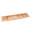 Eco-friendly Classic Bamboo Bathtub Caddy / Bamboo Bathroom Storage Serving Tray