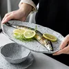 2019 New Design Nature Stone Pattern Porcelain Dinner Sets Ceramic Granite Grain Plate and Bowl Set