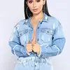 Hot sale fashion women tassels denim jackets
