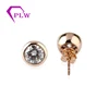 Provence Gems Solid Gold Earring Jewelry Synthetic Moissanite Diamond Womans Real Gold Earring Studs
