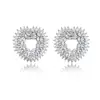 925 silver heart shape funky cz stone Marquise big stud earrings