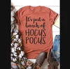 It's Just A Bunch of Hocus Pocus T-Shirt Women Halloween Tshirt Short Sleeve Fall Shirt Women Fashion Tee Shirts