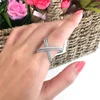 SR00861 Wire Stacking Sterling Sliver 925 Cross Rings Gold Plate Wire Jewelry for Girls Gift
