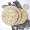 Eco-Friendly Woven Rattan Placemats Round Braided Straw Placemats Customized Table Mat