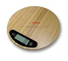 Round bamboo digital kitchen scale electronic pocket food scale