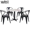 Common use marble dining table steel frame dining table sets for restaurant