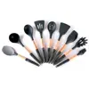 Eco-friendly Kitchen Utensil Set Silicone Cooking Utensils Wooden Handle Silicone Kitchen Tools