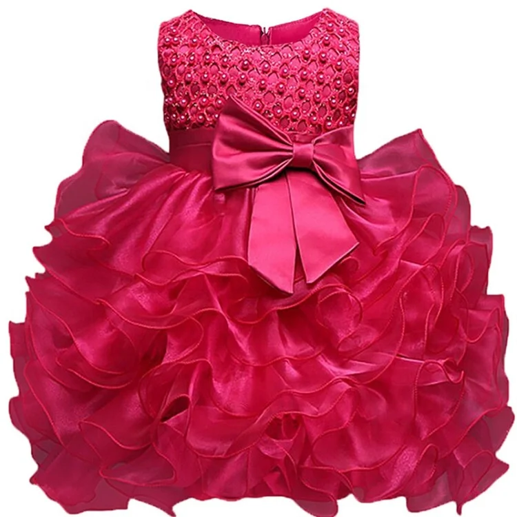 Pabasana 2019 New Design Baby Girl Birthday Party Wear White Beaded