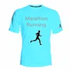 Dry fit blue running t shirts quick dry Half Marathon polyester tshirt