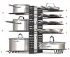 Pan Organizer Rack with 3 DIY Methods, Height Adjustable Kitchen Pan and pot Lid Holder (Black)