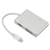 High quality 4 in1 usb c to hdmi +vga+dvi+usb 3.0 female Adapter Aluminium usb c to hdmi adapter 4K 1080P For Macbook