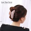 Fashion Cellulose Acetate Antique Flower Rhinestones Solid Color Hair Claw Plastic Hair Claw