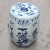 Chinese fish pattern porcelain garden stools blue and white ceramic outdoor stool