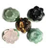 Fengshui decorative natural gemstones engraved wedding lotus flower crystal souvenir