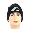 Black background yarn with custom - made embroidered winter knit men's beanie