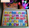 Party Favors For Kids LED Jelly Light Up Rings Toys Bulk Glow In The Dark Party Supplies 50 Pack Cartoon Style Bumpy Rings