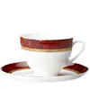 European classic bone China red tea cup ceramic gift onyx green agate red tea set saucer set