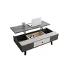 Lift Up Top Coffee Table Mechanical Convertible Tabletop Hidden Storage