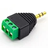 3.5mm 3ploe 1/8 Inch Stereo Male Plug to AV Screw Video Balun Terminal Jack 3.5 mm Male 3 pin Terminal Block Plug Connector