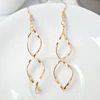 2019 Fashion Double Loop Drop Earrings For Women Long Wave Dangle Earrings High Quality Statement Wedding Jewelry Wholesale