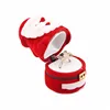 Custom Red Velvet Christmas Design Festival Rings Packaging Gift Box
