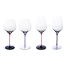High-grade lead-free crystal glass Bordeaux wine glass Blue red stem color stem black base party wedding gift glass stemware