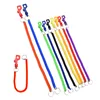 Cheaper spring bungee coil cord 20 inches long flat P shaped standard loop clip carabiner spiral cable lanyard plastic key chain