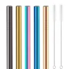 Wholesale Customized Logo Reusable Stainless Steel Straw Clean Brush Tumbler Bubble Tea