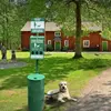 2018 New type aluminum dog pet waste station bins with bracket with green painting