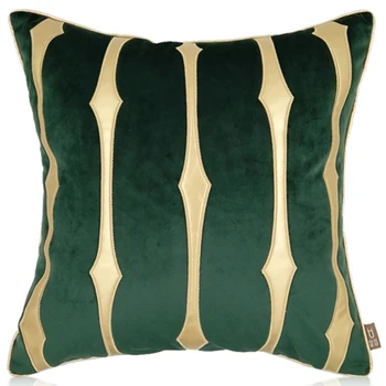 Hot Sale Flannelette Quilted Gold Leather Embroidered Pillow Is