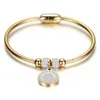 Hipster New Personalized Titanium Steel Metal Charm Cuff Bangles