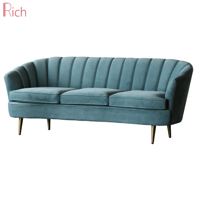 Modern Sky Blue Velvet Sleeper Couch Sofas Mid Century Stainless Modern Sky Blue Velvet Sleeper Couch