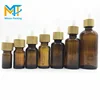 E liquid amber 5ml 10ml 15ml 20ml 30ml 50ml 100ml glass dropper bottle with bamboo lid
