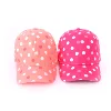 100% Cotton Fluorescence Printed White Dots Hat Fashion 6 Panel Baseball Cap with Magic Strap