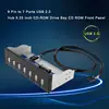 9 Pin to 7 Ports USB 2.0 Hub 5.25 inch CD-ROM Drive Bay CD ROM Front Panel for Computer Case Expansion Adapter