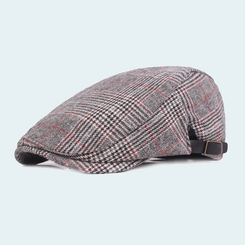 plaid driving cap