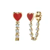 LOZRUNVE 925 Sterling Silver Enamel Heart Chain Long Chain Jhumka Earring Stud 2019