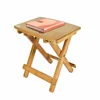 Folding Shower Seat Stool Bath Bench Footrest and Step Stool Bamboo Bathroom Storage chair