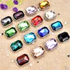 New sew on glass rhinestone without claw 13x18mm rectangle Crystal with not hook Claw Sewing Rhinestones