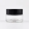 20g 30g 50g 100g cosmetic round shape amber glass jar container / elegant empty cream jars with black lid