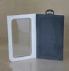 Custom printing hanging phone cases packing boxes with left-open clear PVC door