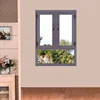 Commercial energy saving swing windows open out two leaf wooden frame glass casement window