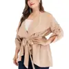New Apparel Fashion Casual Plus Size Women's Long Sleeves Green Satin Cascade Kimono Fall Duster Coat