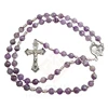 Jesus Christ Obsidian Silver Cross Catholic Rosary